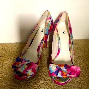 Hot Pink Floral Pumps